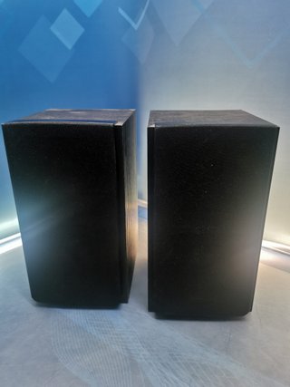 Altavoces Basic, negros, madera, 14x17x26 cm 10w