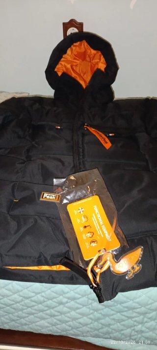 Chaqueta Denali Peak Negra y Naranja Talla XXL