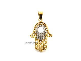 colgante oro 18k con piedra con circonita