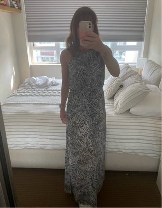 Maxi Vestido Cuello Halter Estampado