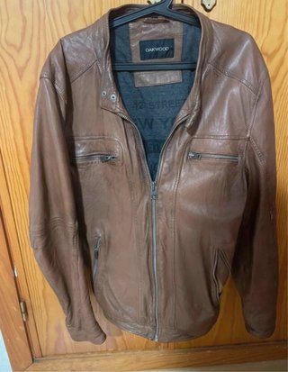 Cazadora de piel Oakwood marrón