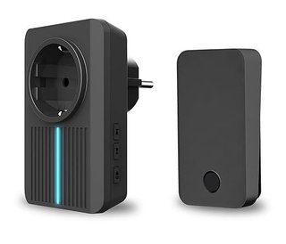 Aktivstar Timbre Inalámbrico con Enchufe NEGRO