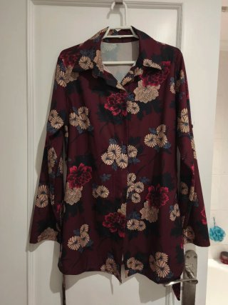 Camisa Larga Estampada Floral