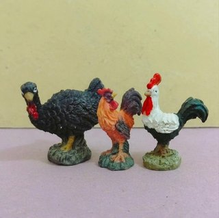 3 aves de corral para belén - 4 cm-