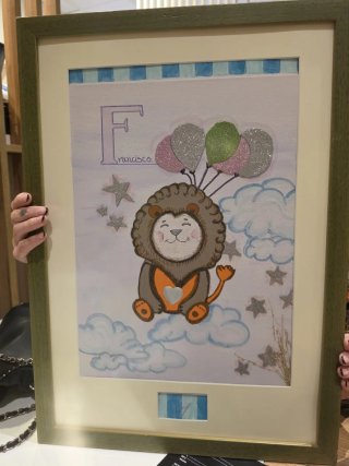 Cuadro Infantil Personalizado León