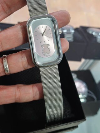 Reloj mujer plateado esfera rosa nuevo