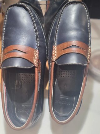 Mocasines Macson Azul y Marrón de piel Talla 42