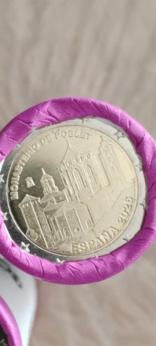 Cartucho de 25 monedas de 2 euros. Tarragona.