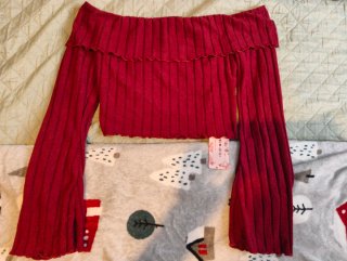Camisa Manga Larga Roja Shein Talla S