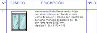 Ventana Oscilobatiente de Aluminio Blanco 115x137