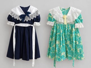 2 Vestidos de Niña con Cuello de Encaje. 20€/unida