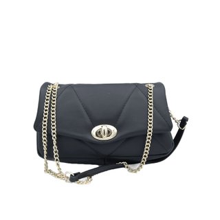 Bolso hombro piel negro 25x14 cadena cruzado