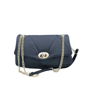 Bolso hombro piel azul 25x14 cm cadena cruzado