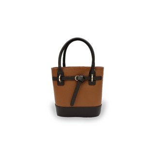 Bolso cubo piel bicolor 19x20 cm mano cruzado