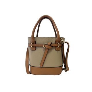 Bolso cubo piel bicolor 19x20 cm negro mano