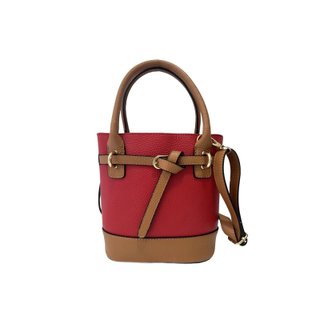 Bolso cubo piel bicolor 19x20 cm mano cruzado