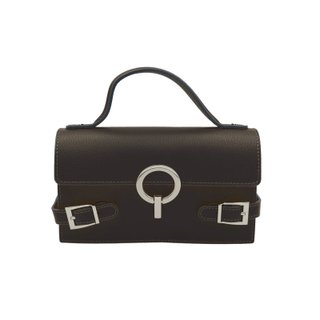 Bolso cartera piel negro con correa