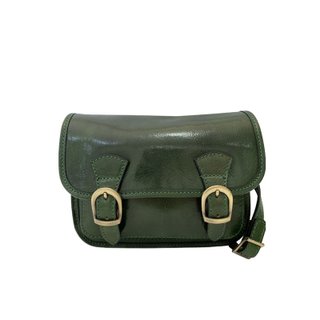 Bolso bandolera piel auténtica 21x16 cm negro