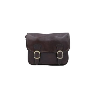 Bolso bandolera piel auténtica 21x16 marrón