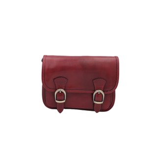 Bolso bandolera cartero de piel lisa · 21 x 16 cm