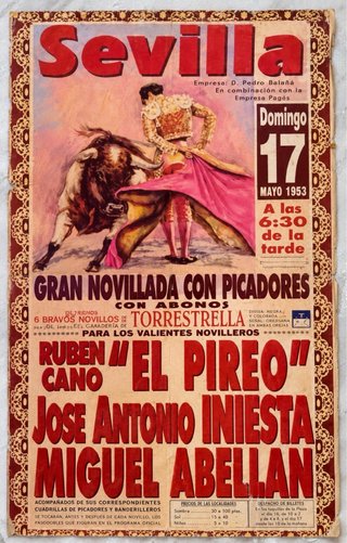 CARTEL DE TOROS DE SEVILLA 17/5/98.