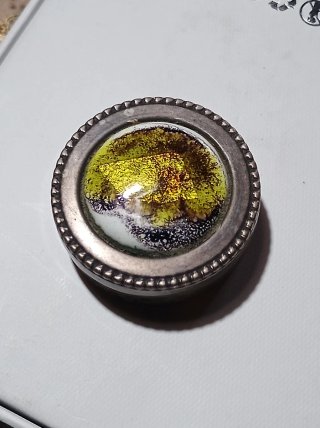 Cajita Vintage de Plata y Esmalte pastillero