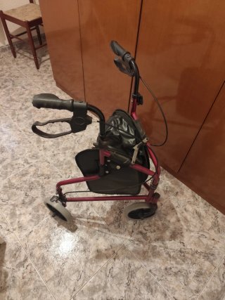 Caminador de tres ruedas plegable
