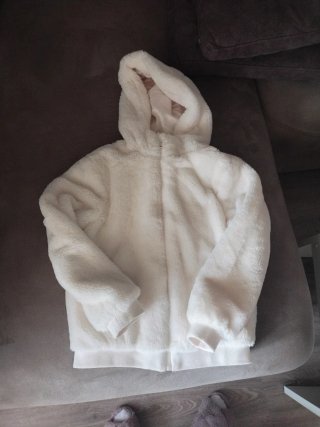 Chaqueta de pelo blanca