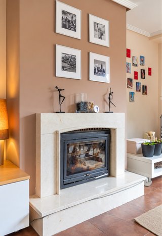 Chimenea de Hierro Fundido y Mármol