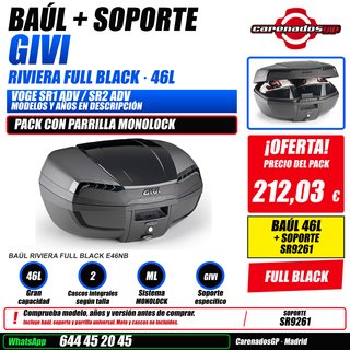 GIVI RIVIERA 46L + SOPORTE VOGE SR1 ADV/SR2 ADV