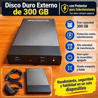 Disco Duro Externo 300GB con Protección