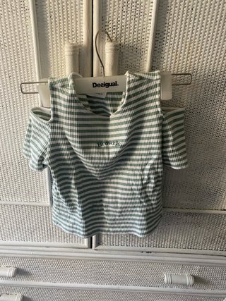 Camiseta Brownie Rayas Verde y Blanca