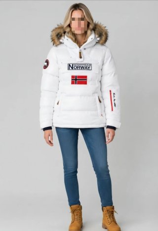 Abrigo Geographical Norway Blanco. Talla M