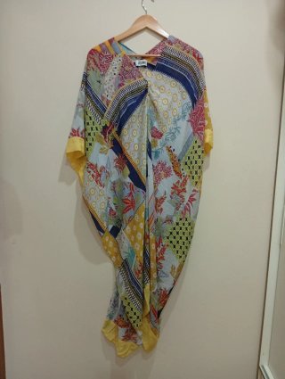 Vestido Caftán Dejong Estampado Patchwork