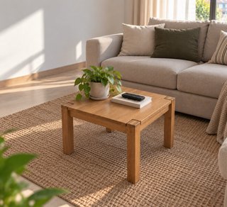 Mesa de centro de madera de roble