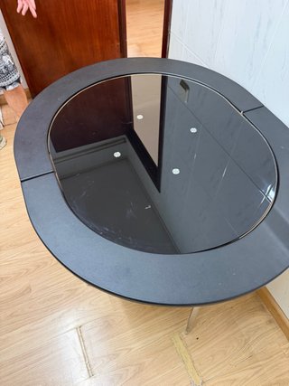 Mesa de cocina redonda negra