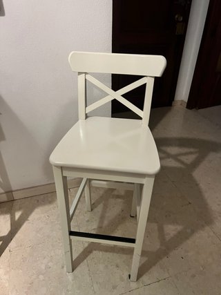 Taburete Alto de Cocina Blanco 2 unidades