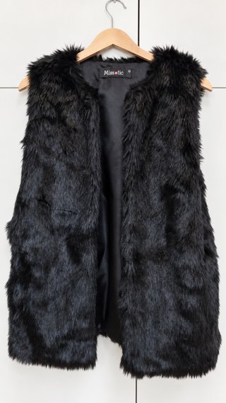 Chaleco de Pelo Negro Misstic Talla Única