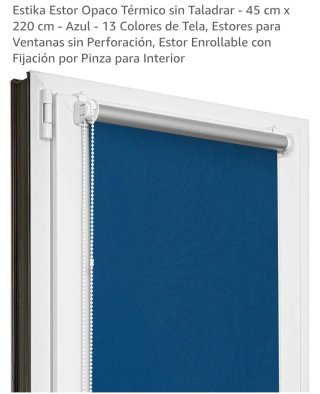 Dos Estores Opaco Térmico Estika Azul 45x220cm