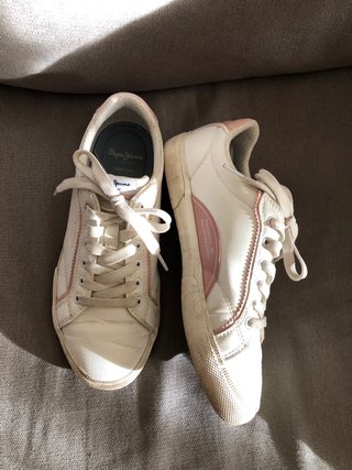 Zapatillas Pepe Jeans Blancas y Rosas Talla 38