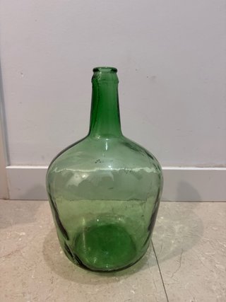 Jarrón Damajuana de Cristal Verde