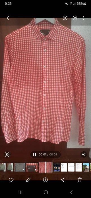Camisa de cuadros roja Talla M