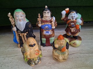 5 Figuras Los Dioses de la Fortuna porcelana