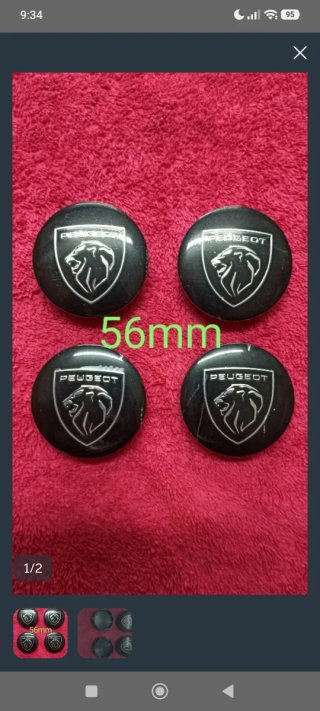 Set de 4 Tapabujes Peugeot 56mm Nuevos a estrenar