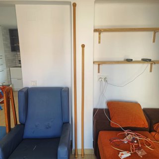 Conjunto de 2 Barras de Cortina de Madera