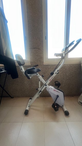 Bicicleta Estática Plegable Blanca