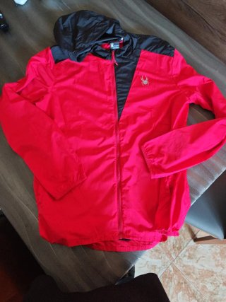 Cortavientos Spyder Rojo y Negro Talla M