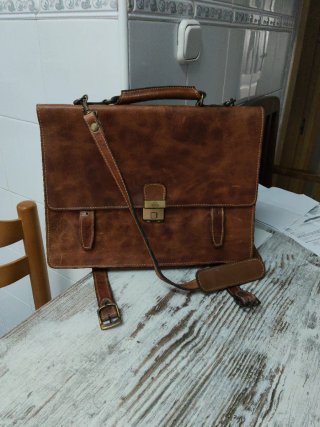 Cartera de documentos de piel