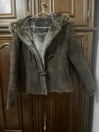 Chaqueta de cuero marrón talla M