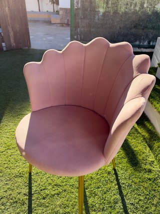 Silla Tocador Rosa de Terciopelo